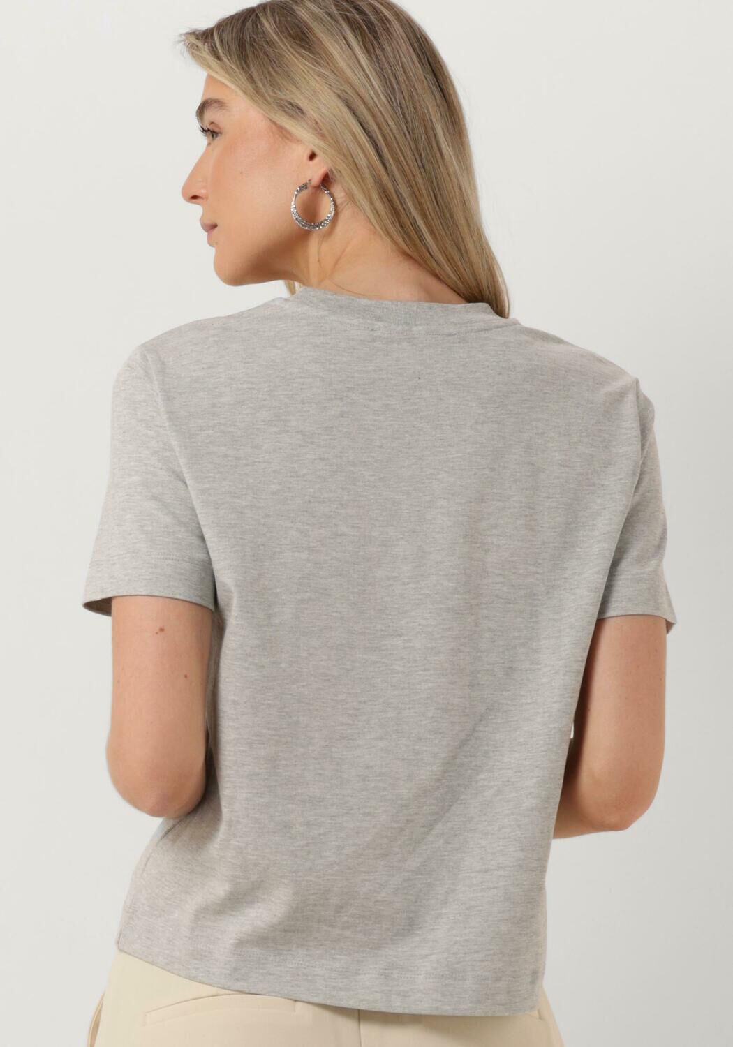 SELECTED FEMME Dames Tops & T-shirts Slfessential Ss Boxy Tee Lichtgrijs