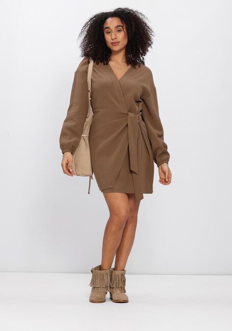 Bruine ANOTHER LABEL Jurken ALJEANA DRESS L/S - large