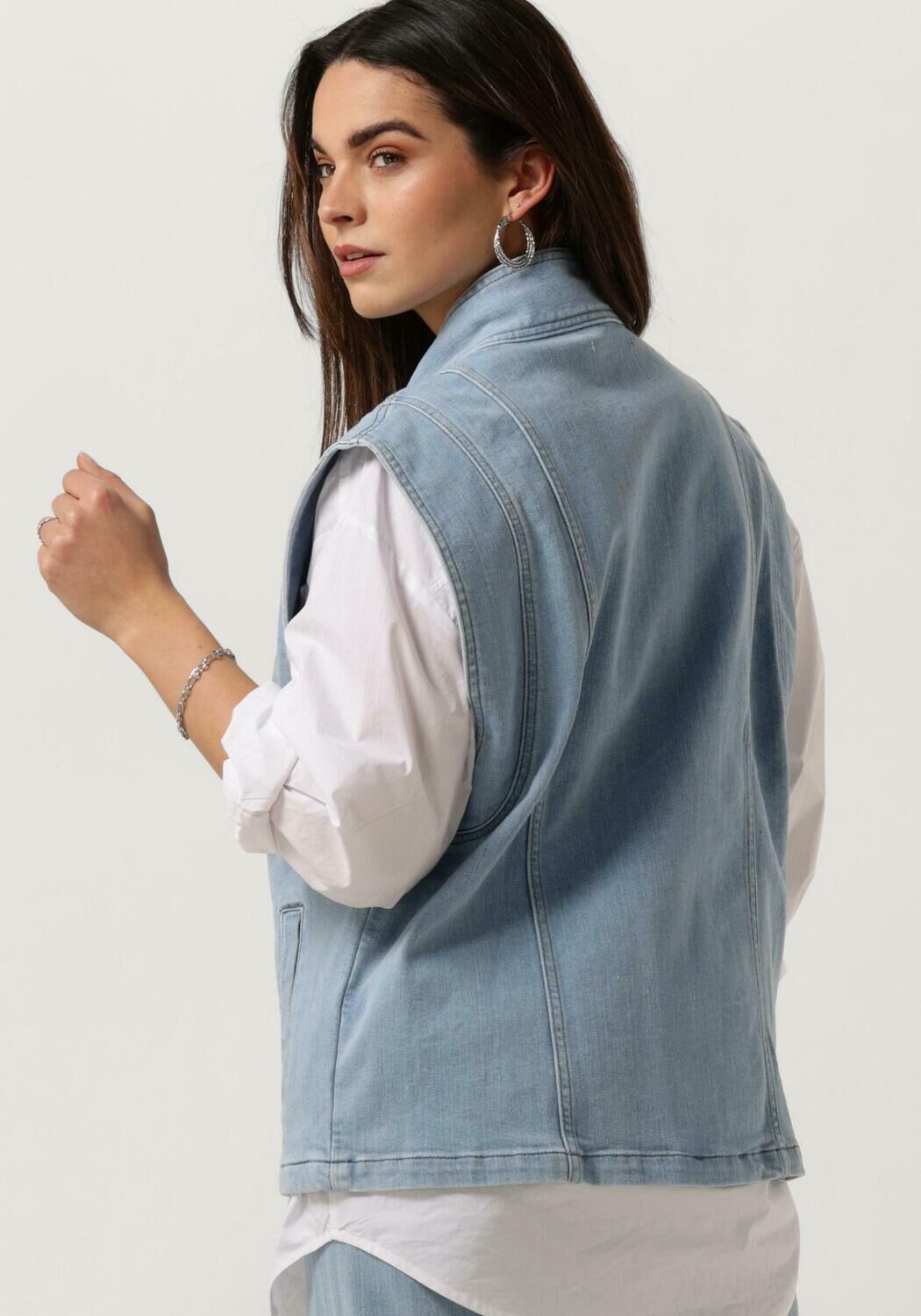 ANOTHER LABEL Dames Blazers Unni Denim Vest Blauw