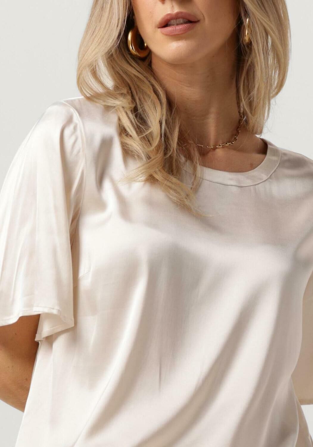 MOS MOSH Dames Blouses Evie Ss Satin Blouse Ecru