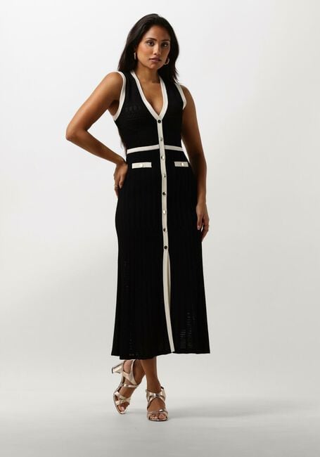 Zwarte LIU JO Midi jurk CREPE FANCY LADY DRESS - large