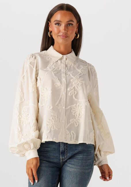 Ecru SUMMUM Blouses BLOUSE TAPE PATTERN VOILE - large