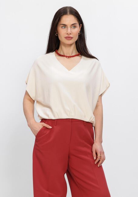 Gebroken wit SUMMUM Truien/vesten V-NECK SWEATER VISCOSE BLEND KNIT - large