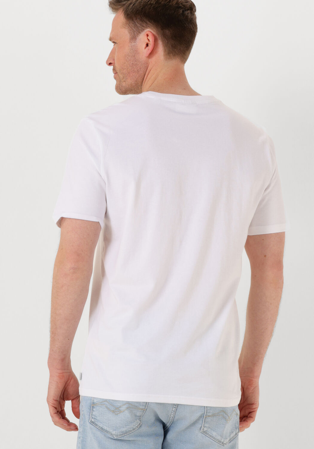 SCOTCH & SODA Heren Polo's & T-shirts Regular Fit Left Chest Logo T-shirt Wit