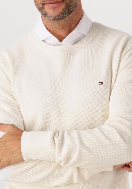 Ecru TOMMY HILFIGER Trui ESSENTIAL STRUCTURE CREW NECK - large