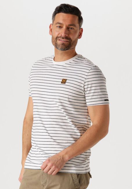 Beige PME LEGEND T-shirt SHORT SLEEVE R-NECK YD MELANGE STRIPED JERSEY - large