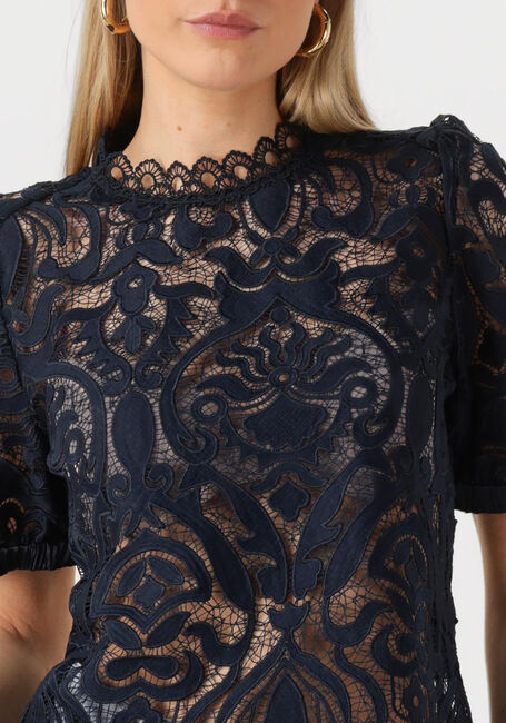 Donkerblauwe SUMMUM Top SHORT SLEEVE TOP LACE - large