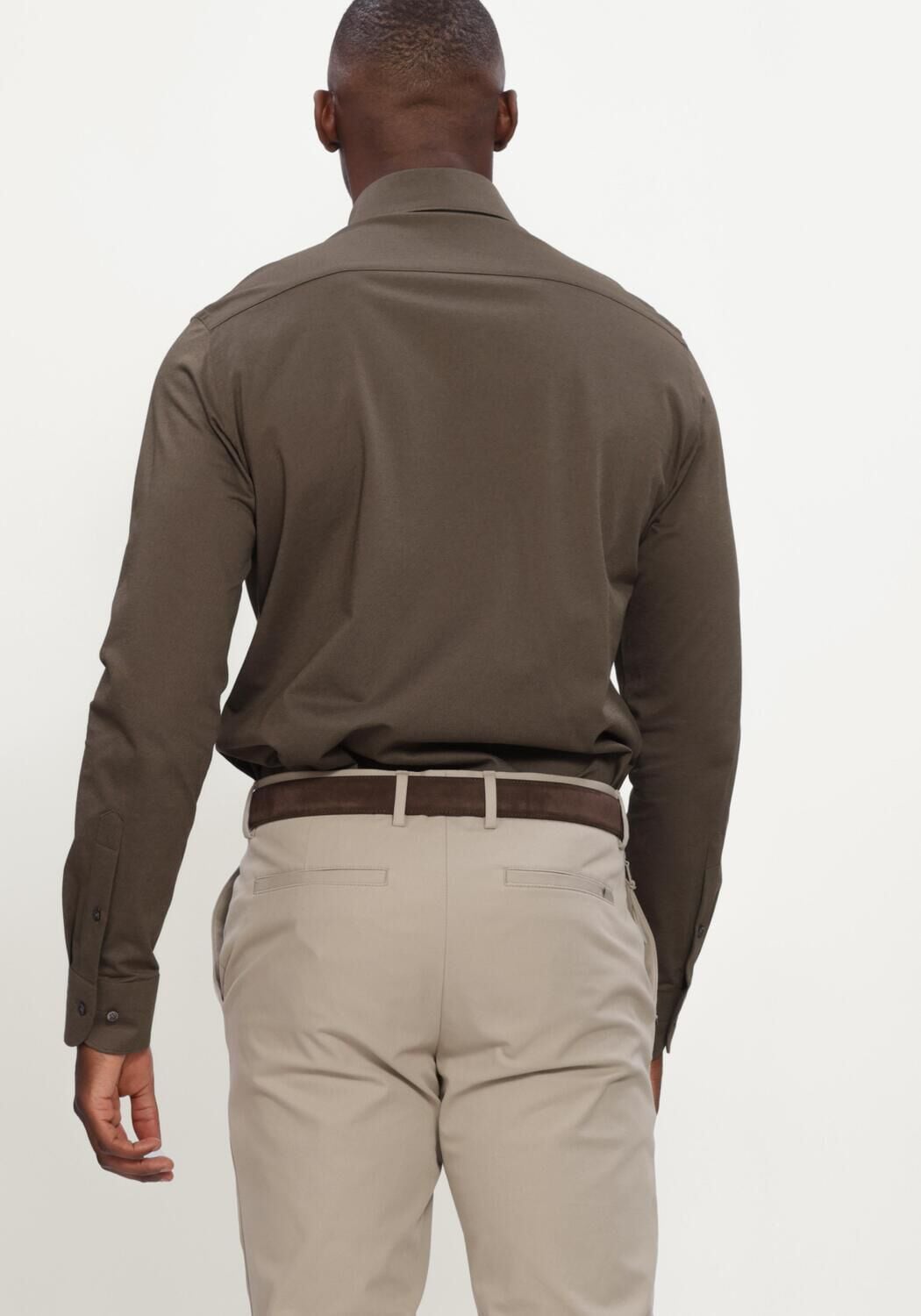 PROFUOMO Heren Overhemden Shirt One Piece Japanese Knitted Bruin