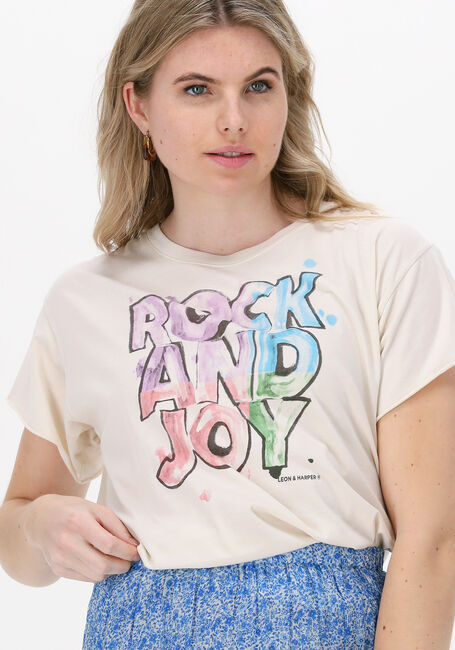Gebroken wit LEON & HARPER T-shirt TULUM JC05 RANDJ - large