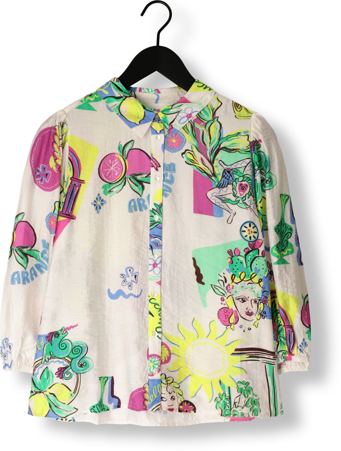 POM AMSTERDAM Dames Blouses Sicilian Love Blouse Wit