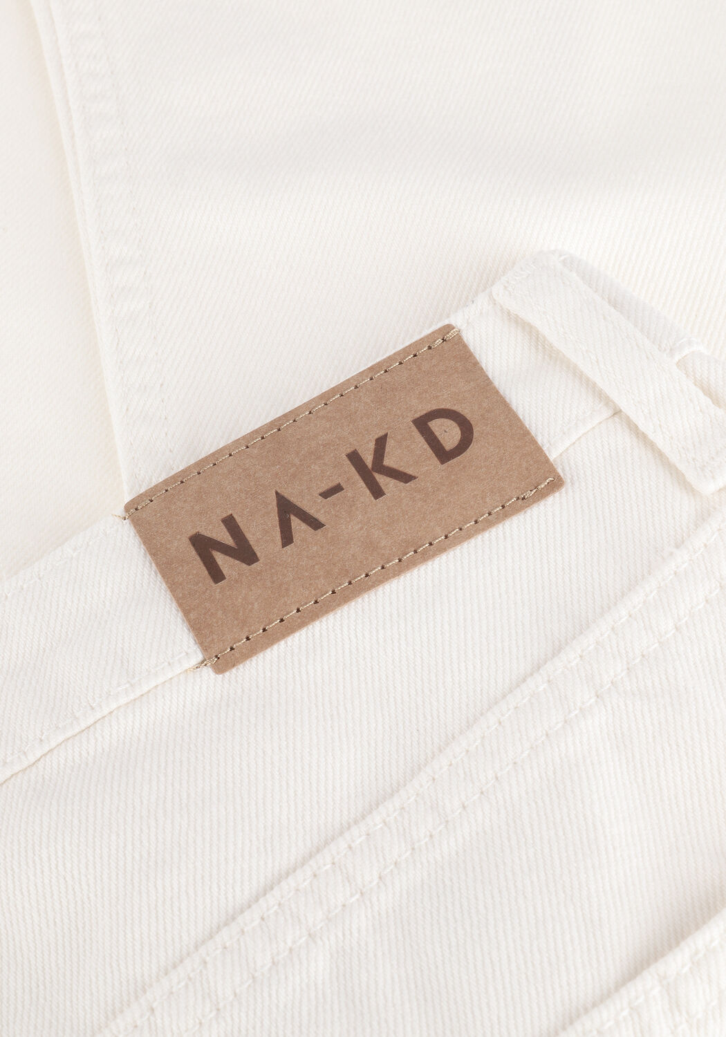 Gebroken wit NA-KD Wide jeans WIDE LEG RAW HEM DENIM - large