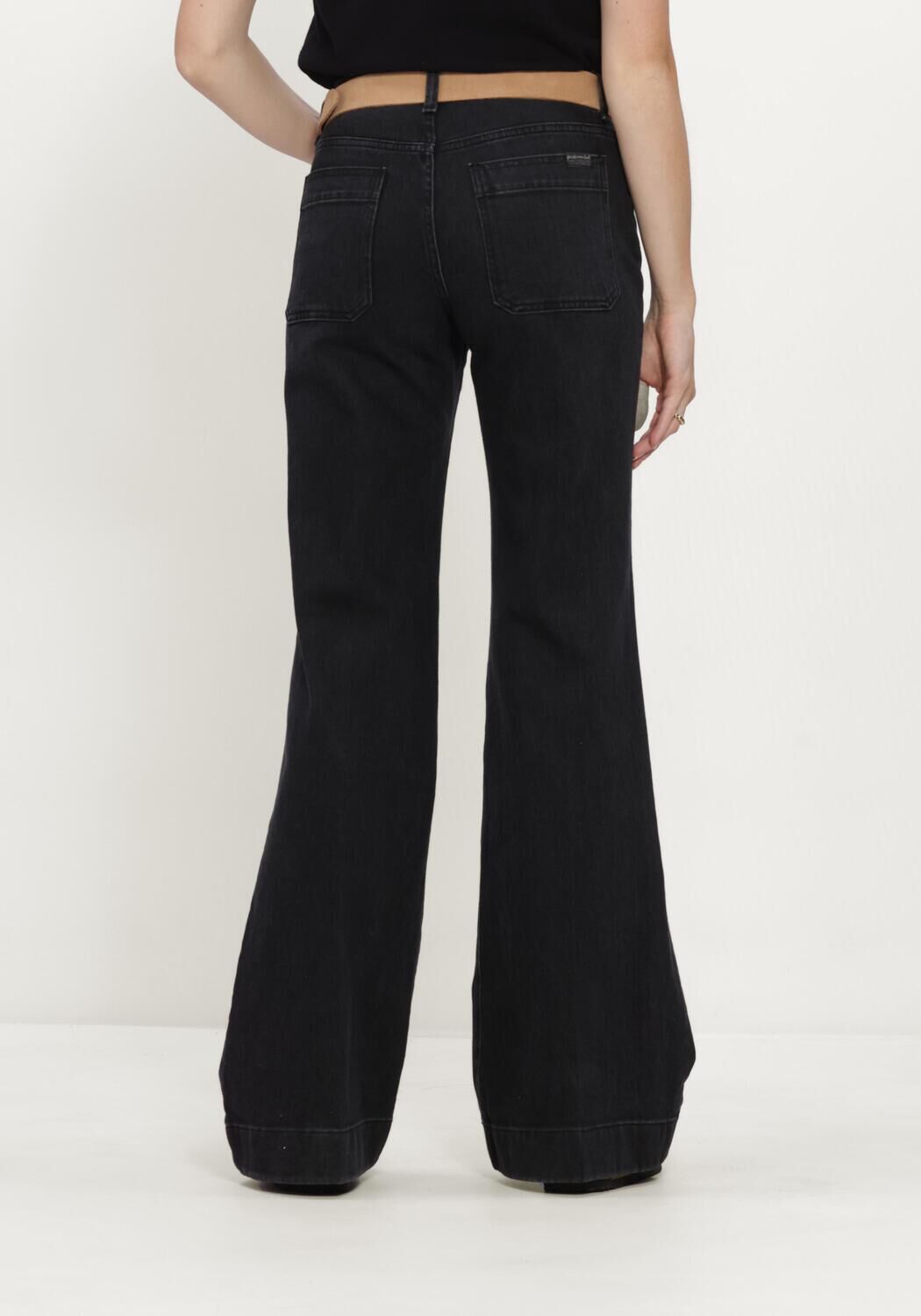 7 FOR ALL MANKIND Dames Jeans Modern Dojo Heavy Rain With Patch Pockets Zwart