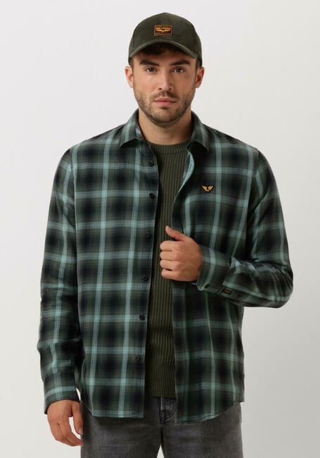 Groene PME LEGEND Casual overhemd LONG SLEEVE SHIRT CTN YARN DYED TWILL CHECK - large