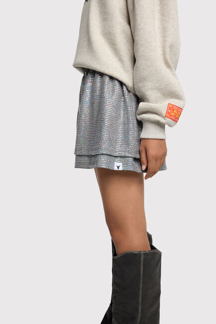 Zilveren ALIX MINI Minirok KNITTED SPARKLE SKIRT - large