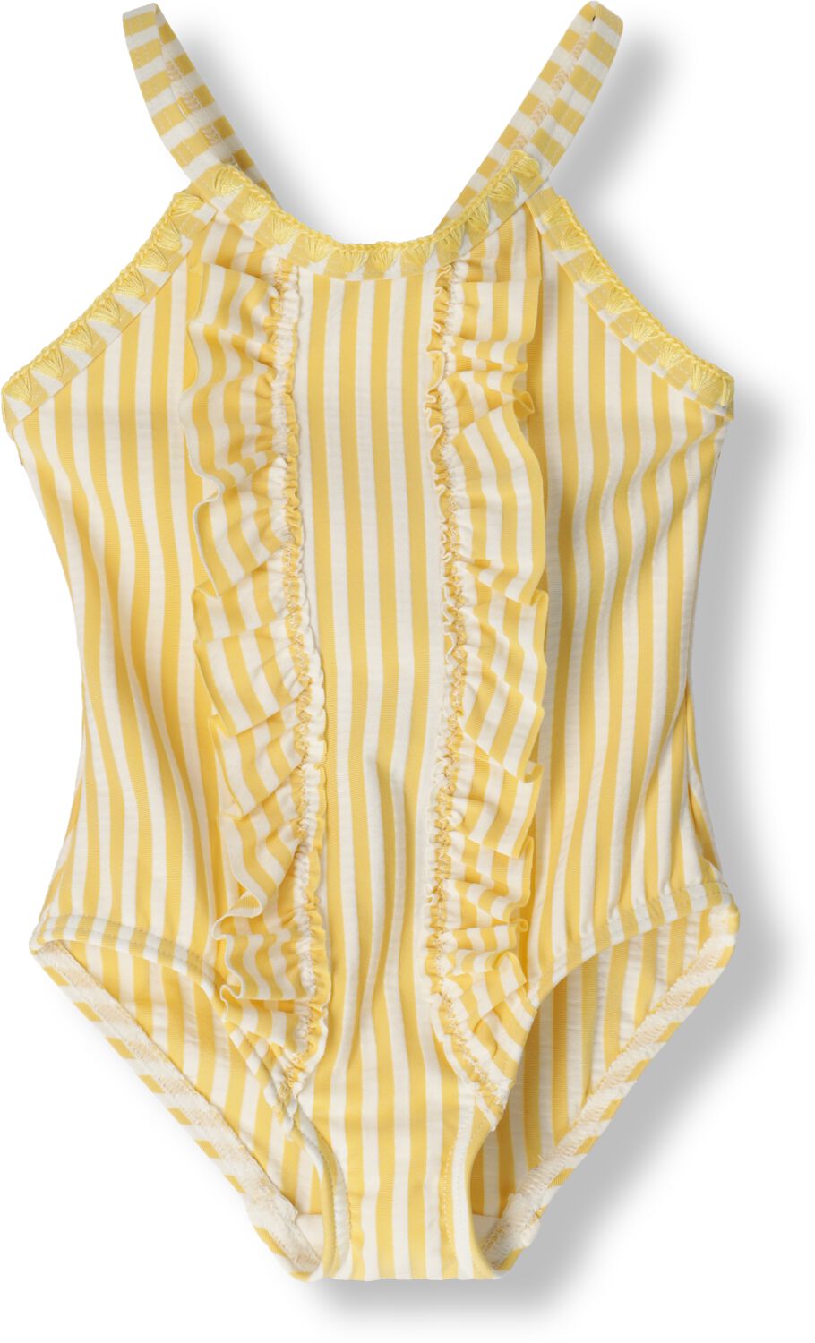 LIL' ATELIER BABY badpak NBFFARROW geel wit Meisjes Polyester Streep 74