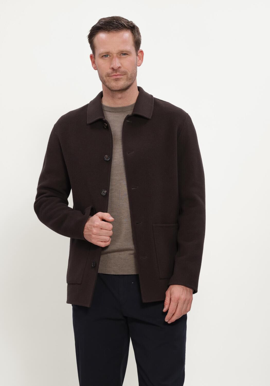 PROFUOMO Heren Overshirts Overshirt Wo Basic Bruin