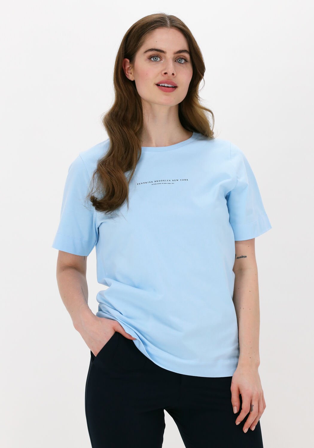 lichtblauwe penn ink t shirt t shirt print