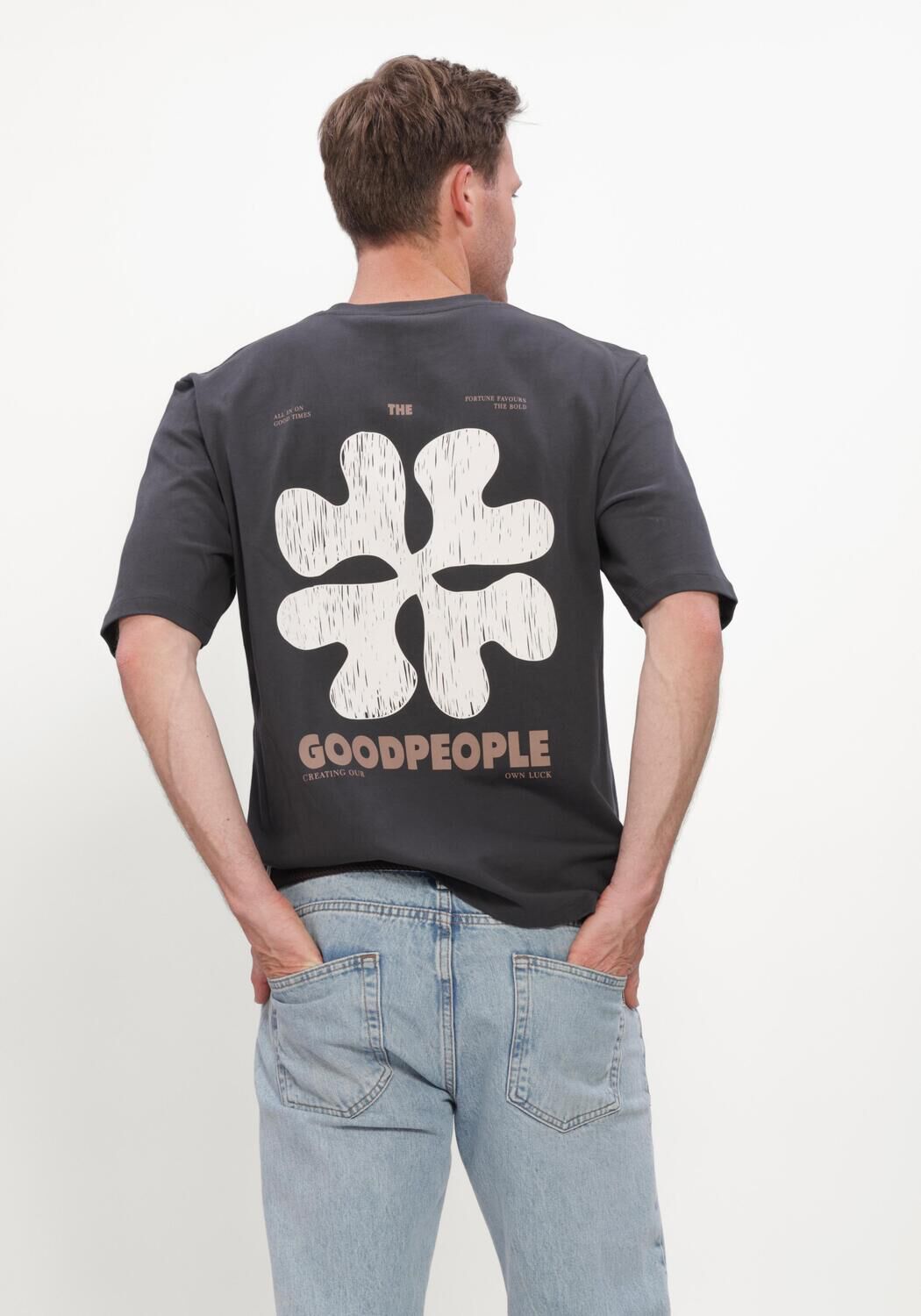 Donkergrijze THE GOODPEOPLE T-shirt TEX - large