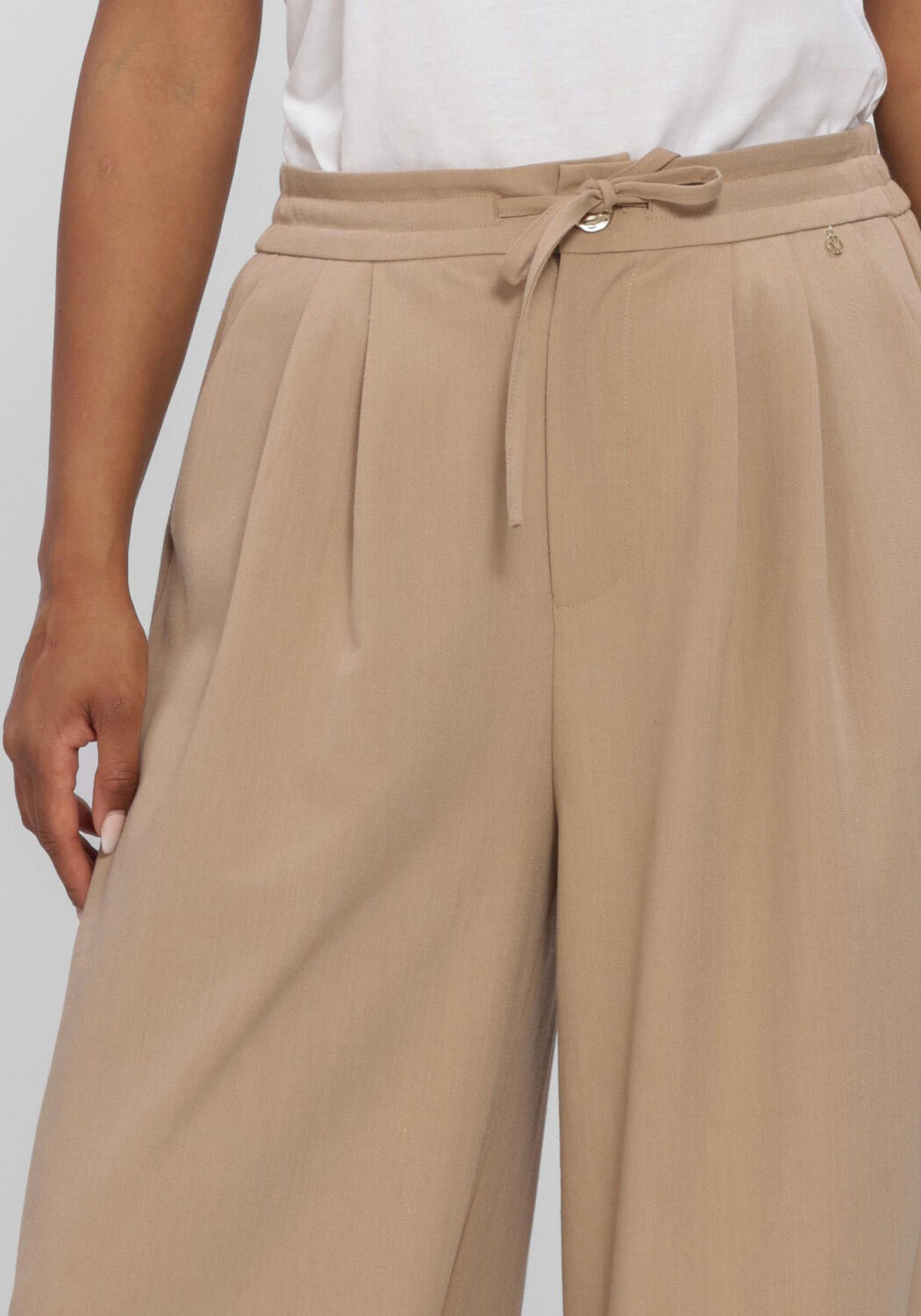 Beige NUKUS Wijde broek BERTIE PANTS - large