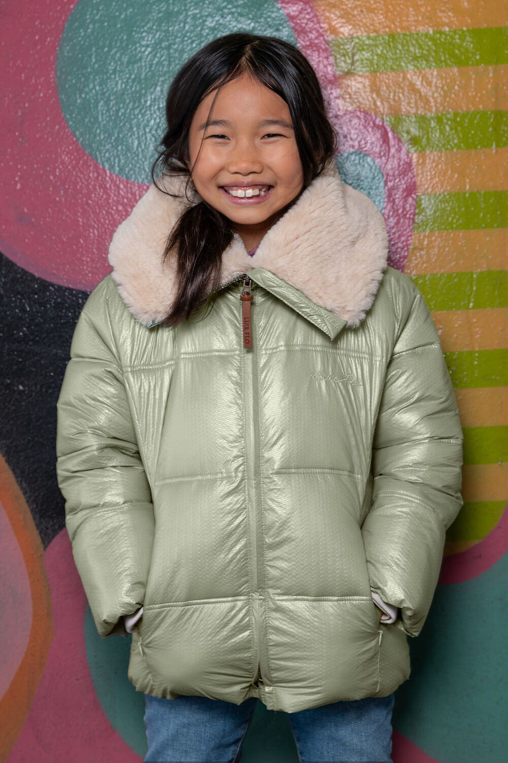 LIKE FLO Meisjes Jassen Amaya Flo Girls Short Fancy Hooded Jacket Mint