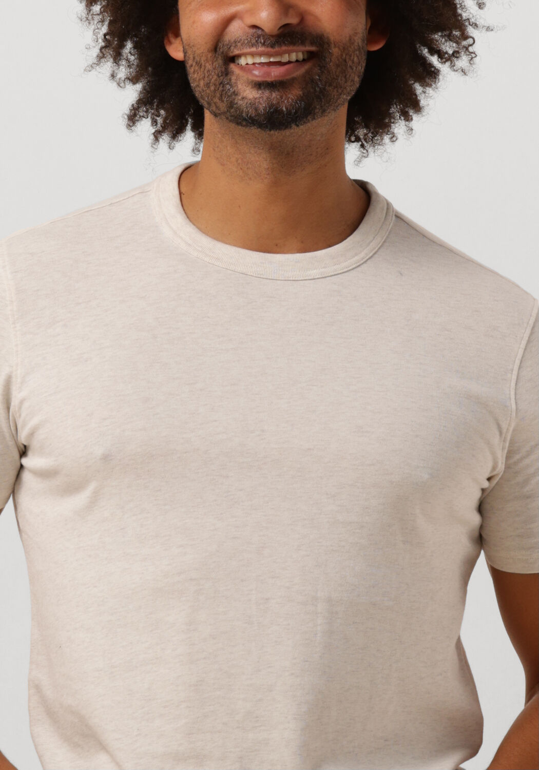 PROFUOMO Heren Polo's & T-shirts T-shirt Short Sleeve Jersey Beige