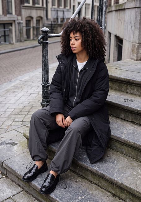 Zwarte OBJECT Gewatteerde jas OBJKELYN L/S RE LONG JACKET NOOS - large