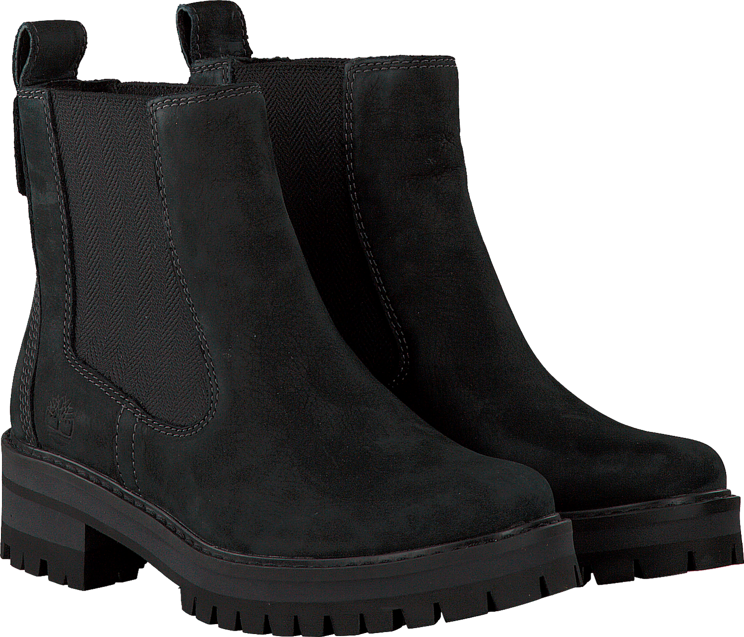 timberland courmayeur valley black leather chelsea pull on ankle boots