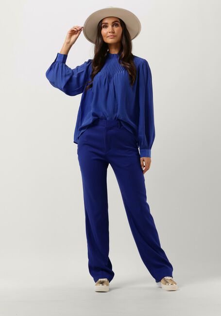 Blauwe SCOTCH & SODA Wijde broek HAILEY - HIGH-RISE STRAIGHT LEG TROUSERS - large