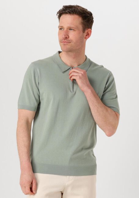 Groene PURE PATH Polo REGULAR FIT POLO SS HALF ZIP KNITWEAR - large