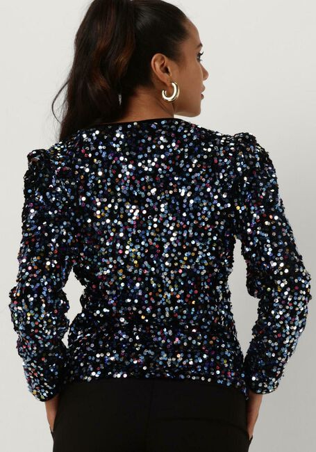 Zwarte Y.A.S. Blouses YASKILLO SEQUIN LS WRAP TOP - large