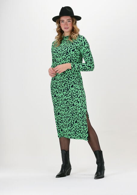 Groene NEO NOIR Midi jurk VOGUE SIMPLE LEO DRESS - large