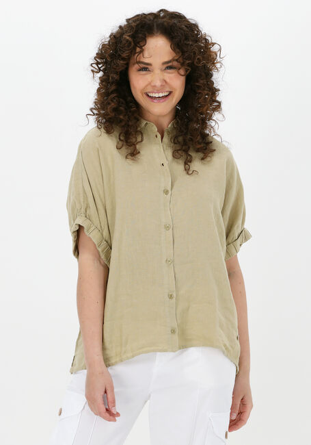 Olijf MOS MOSH Blouses AVEN SS LINEN SHIRT - large
