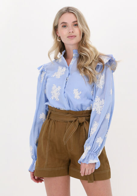 Lichtblauwe BRUUNS BAZAAR Blouses KAMAL CAROLAS SHIRT - large