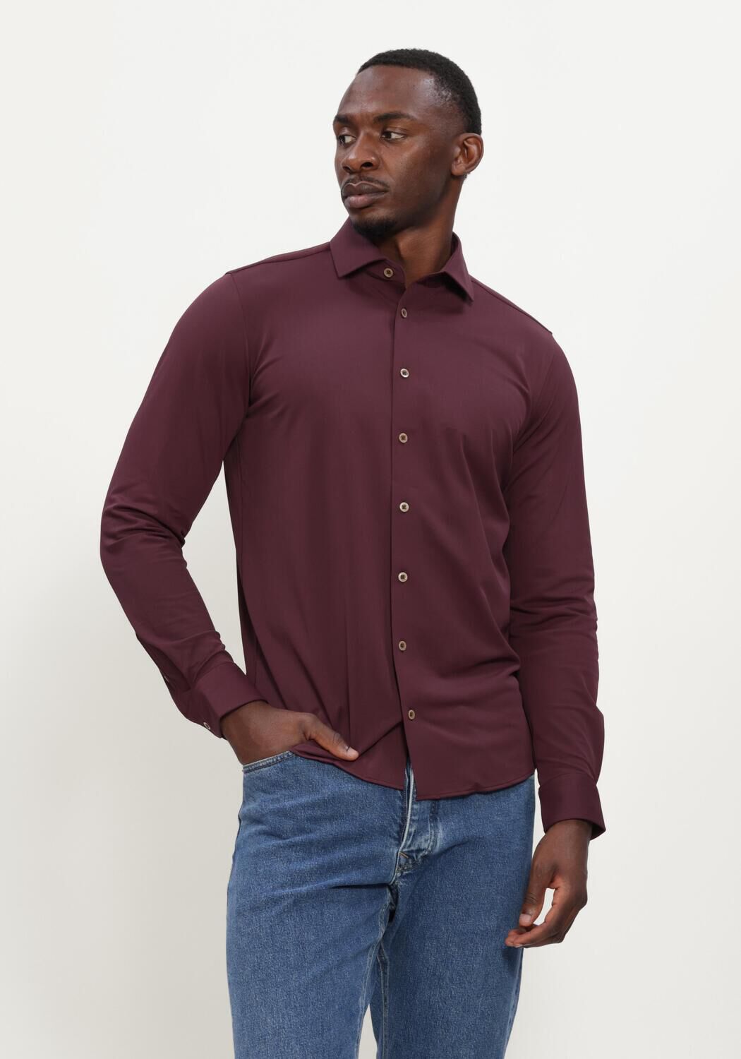 Bordeaux BLUE INDUSTRY Klassiek overhemd SHIRT - large