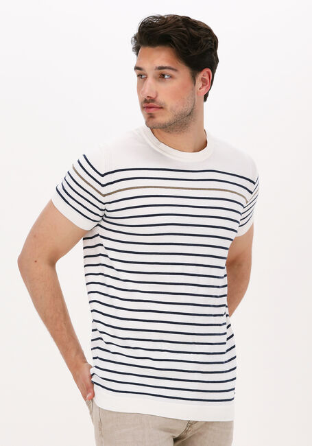 Witte DSTREZZED T-shirt CREW S/S CONTRAST STRIPE KNIT - large