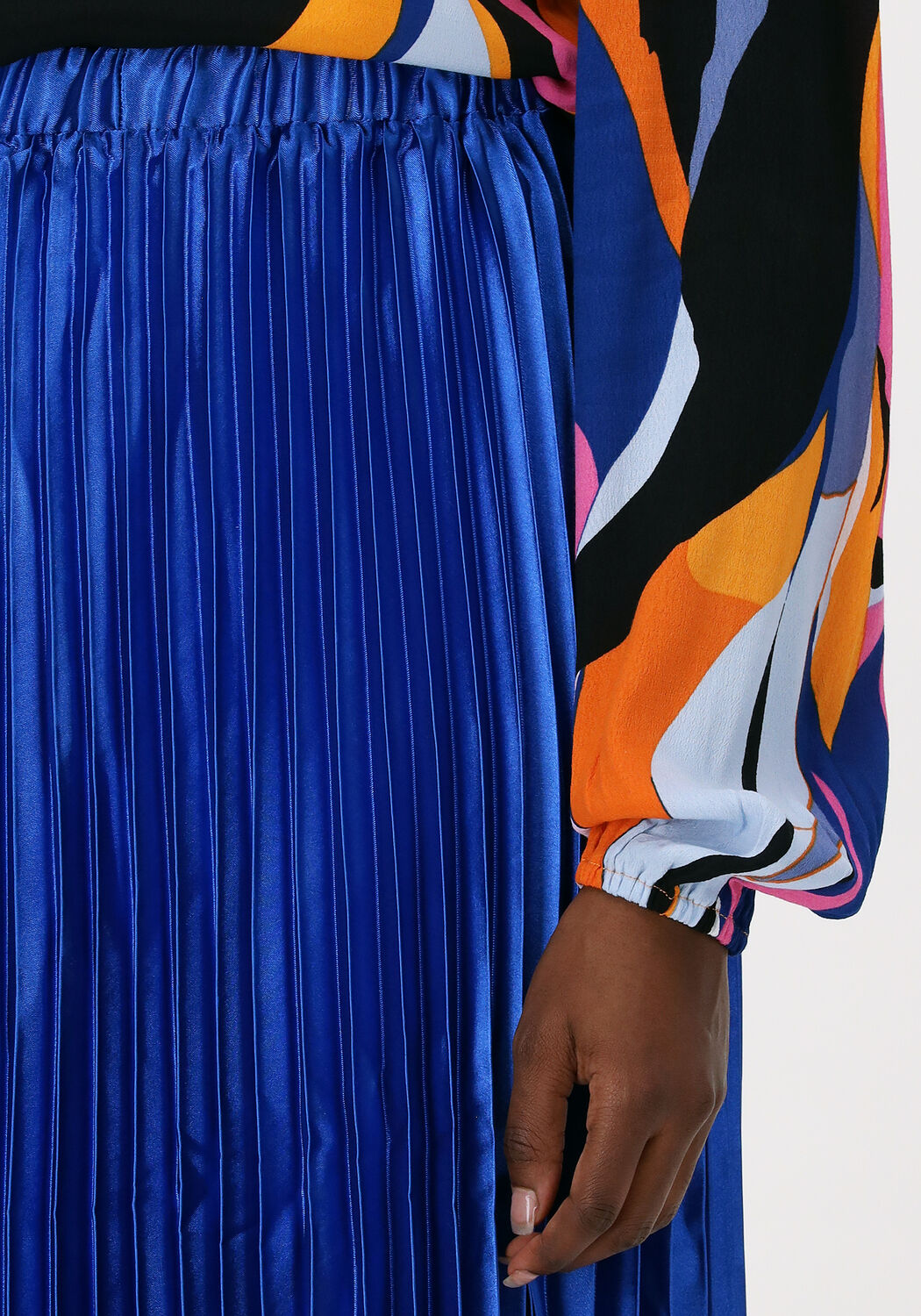 blauwe y.a.s. plisse rok yaskatie hw midi skirt