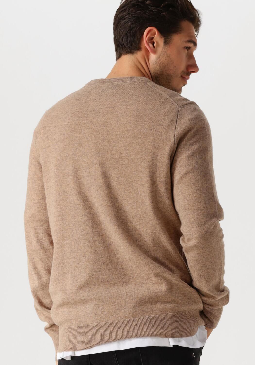 LYLE & SCOTT Heren Truien & Vesten Lambswool Blend Crew Neck Jumper Taupe