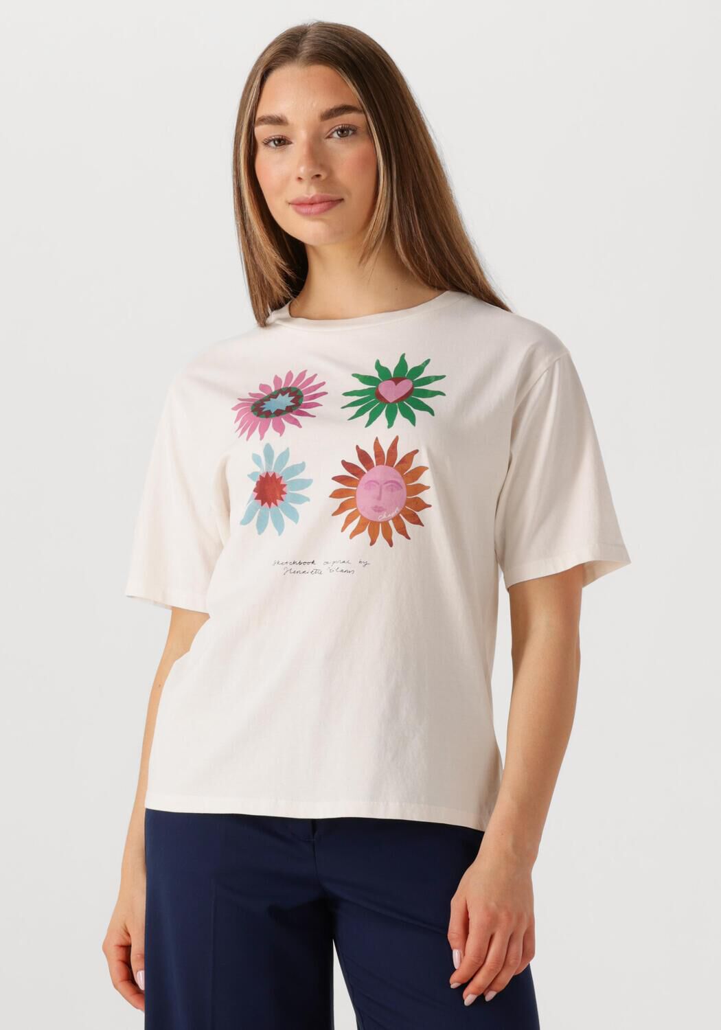 FABIENNE CHAPOT Dames Tops & T-shirts Steve Sketchbook T-shirt Ecru