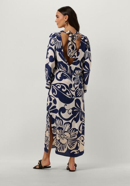 Blauw/wit gestreepte ACCESS Midi jurk LOOSE PRINTED DRESS - large