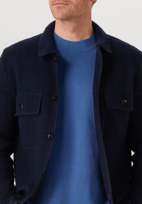 Donkerblauwe SELECTED MEN Overshirt SLHNEALY LS KNIT WORKWEAR CARDIGAN - large