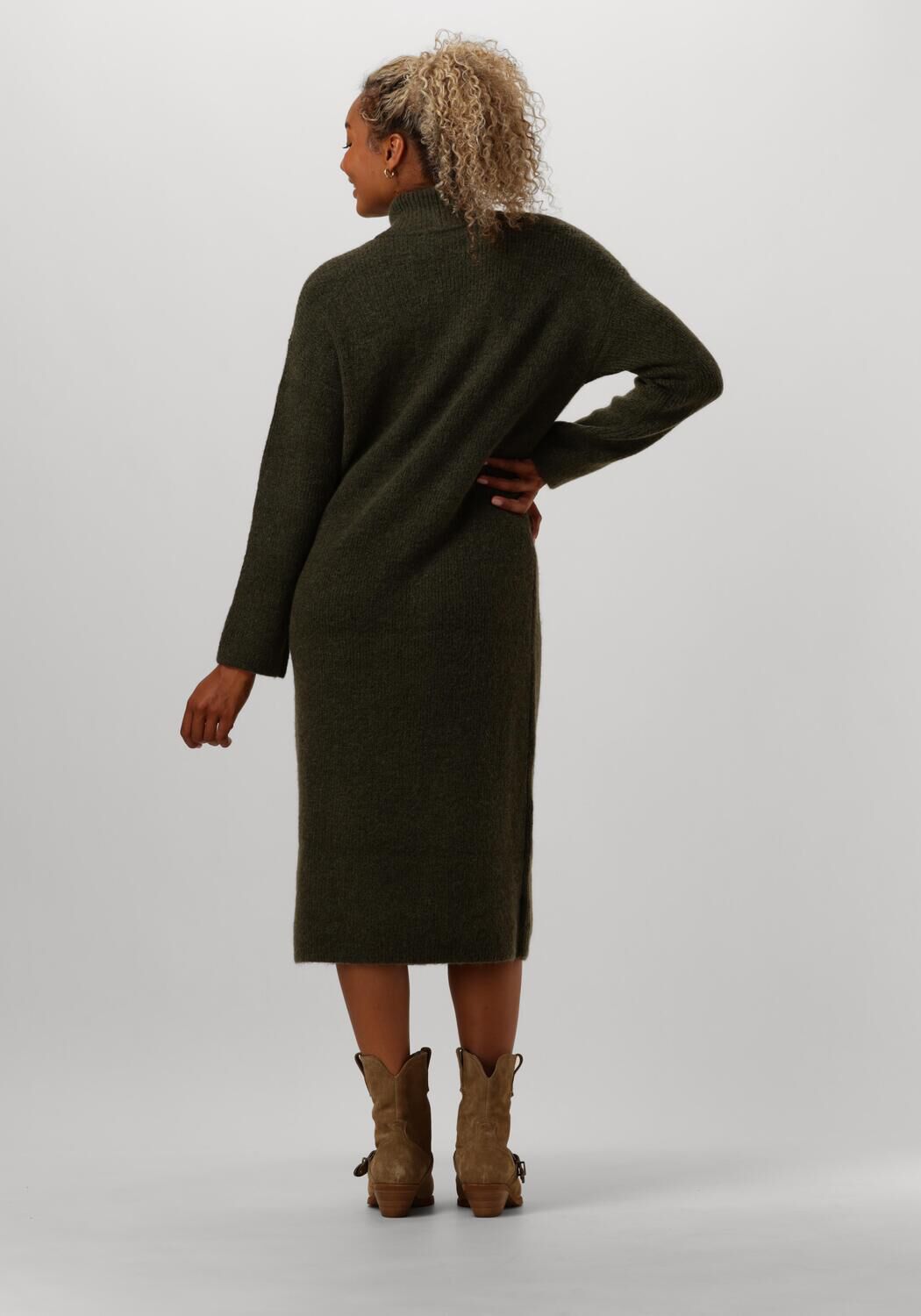 SELECTED FEMME Dames Jurken Slfmaline Ls Knit Dress High Neck Groen