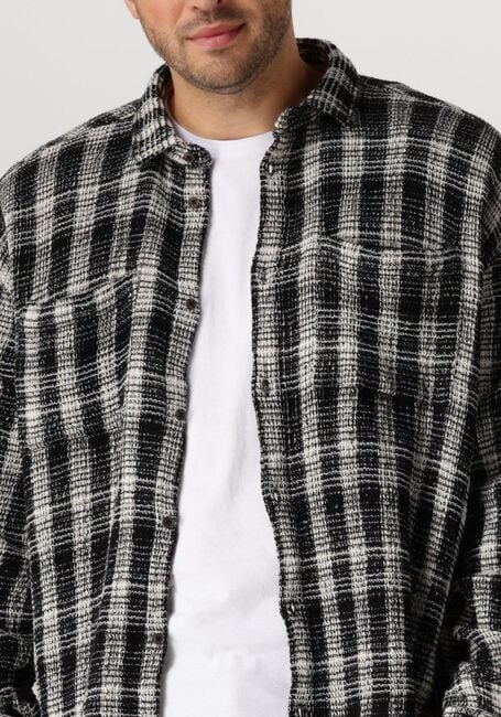 Zwarte ANERKJENDT Overshirt AKLOUIS STRUCTURE CHECK SHIRT - large