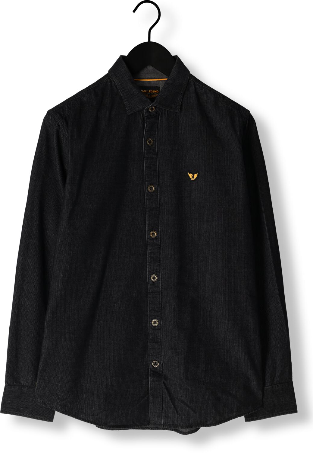 PME LEGEND Heren Overhemden Long Sleeve Shirt Fine Cord Zwart