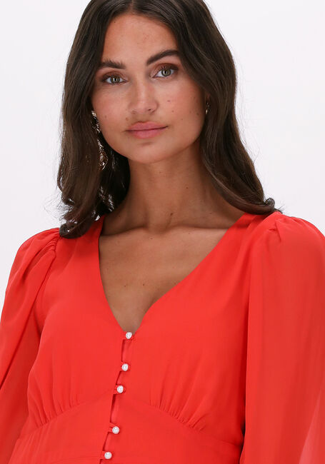 Rode NA-KD Midi jurk BUTTON FRONT SLIT DRESS - large
