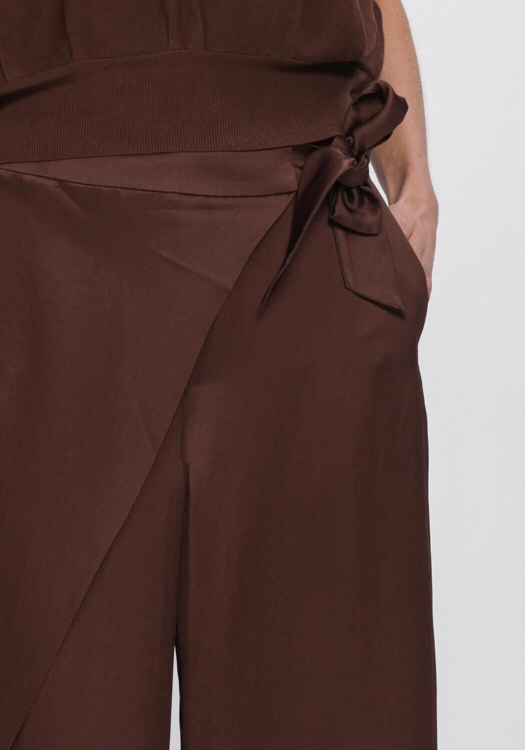 Bruine SUMMUM Broeken TROUSERS HEAVY SILKY - large