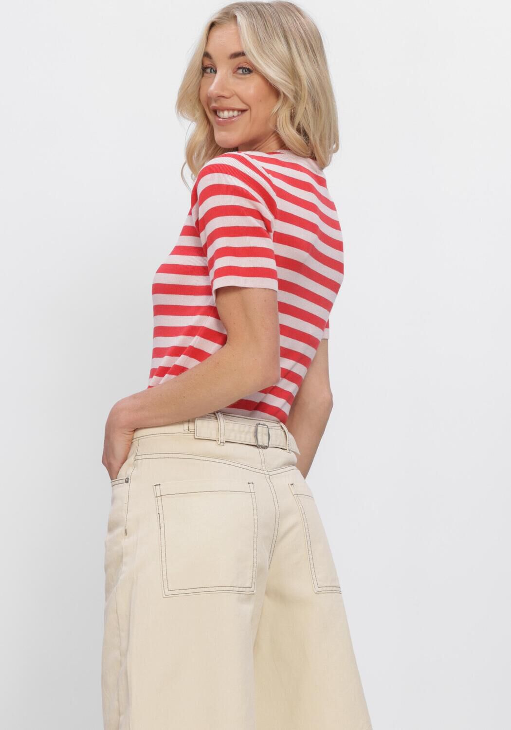 Lila OBJECT Top OBJESTER S/S NEW KNIT PULLOVER - large