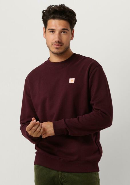 Bordeaux SCOTCH & SODA Trui REGULAR FIT LOGO BADGE SWEATSHIRT IN ORGANIC COTTON - large