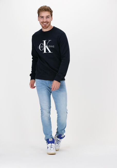 Blauwe CALVIN KLEIN Sweater ICONIC MONOGRAM CREWNECK - large