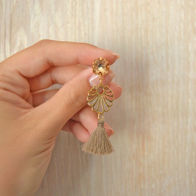 Beige JEWELLERY BY SOPHIE Oorbellen IBIZA EARRINGS Beige JEWELLERY BY SOPHIE Oorbellen IBIZA EARRINGS - large