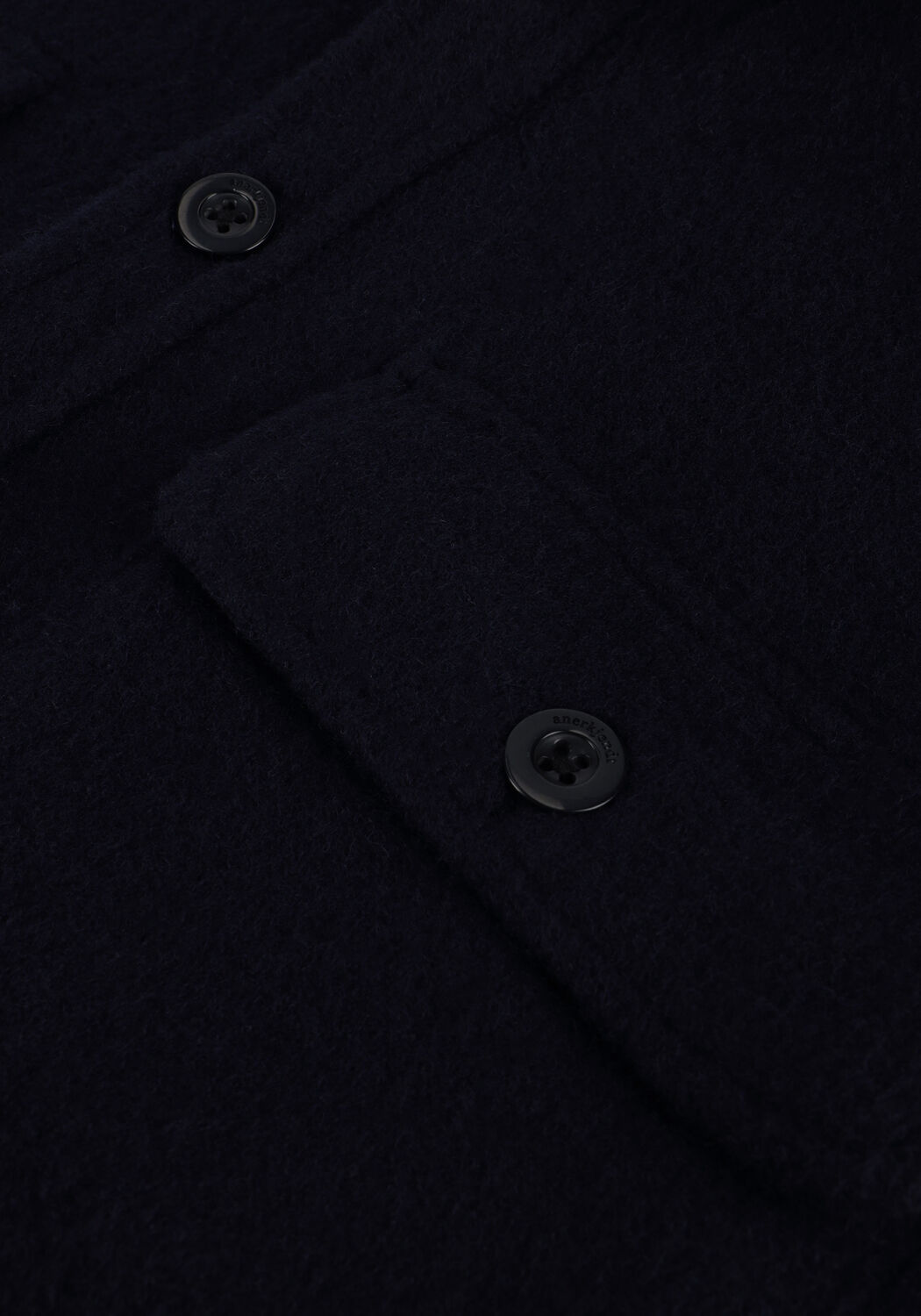 Donkerblauwe ANERKJENDT Overshirt AKLION BOILED WOOL OVERSHIRT - large